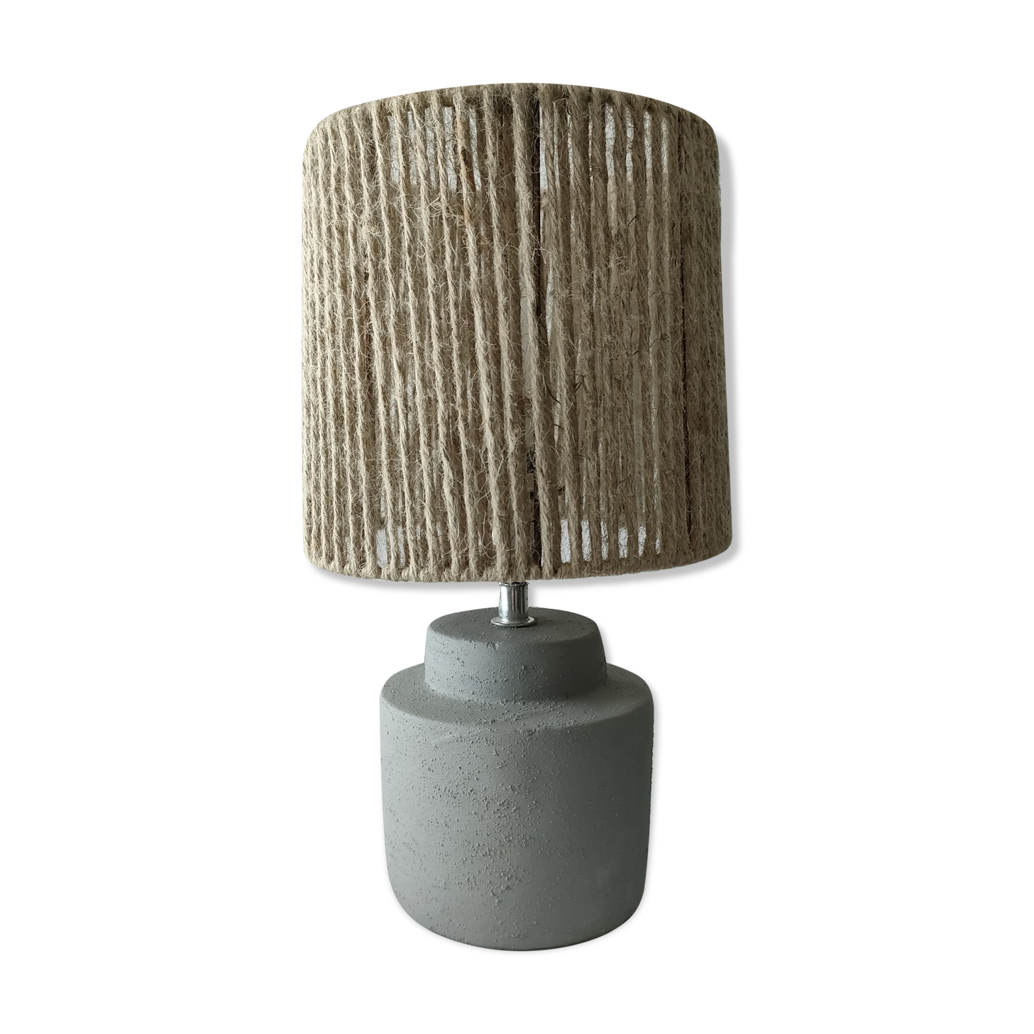 Concrete and hemp table lamp