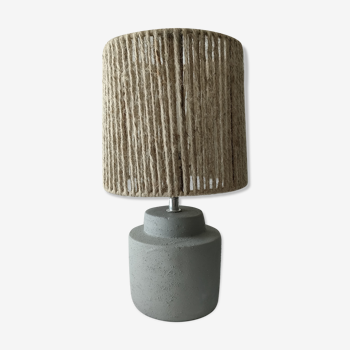 Concrete and hemp table lamp