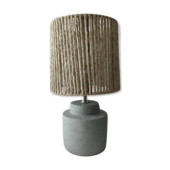 Concrete and hemp table lamp