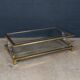 Table basse en verre, laiton et Perspex de style Hollywood Regency italien des années 1980.