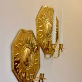 Pair of mid-century brass Swedish sconces by Torbjörn, tested