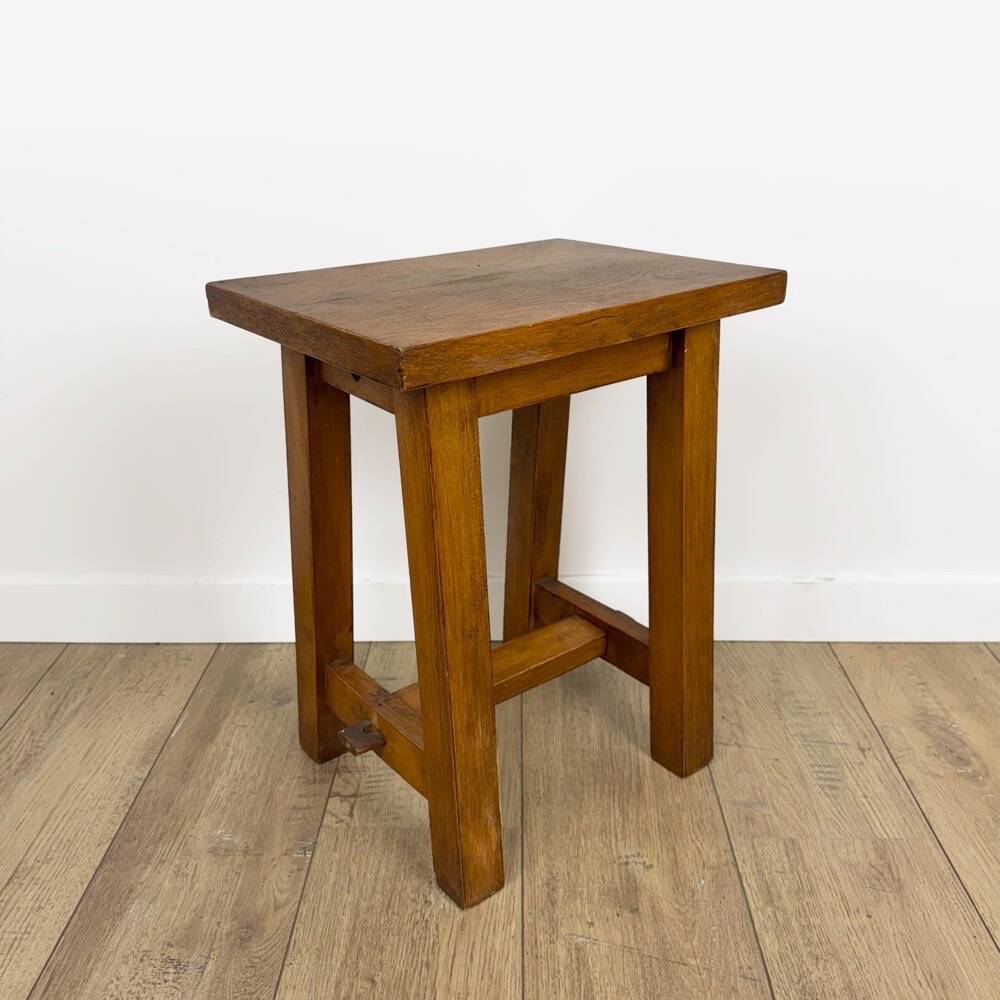 Vintage solid oak stool