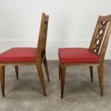 Pair of 1950s wooden cross-braced chairs