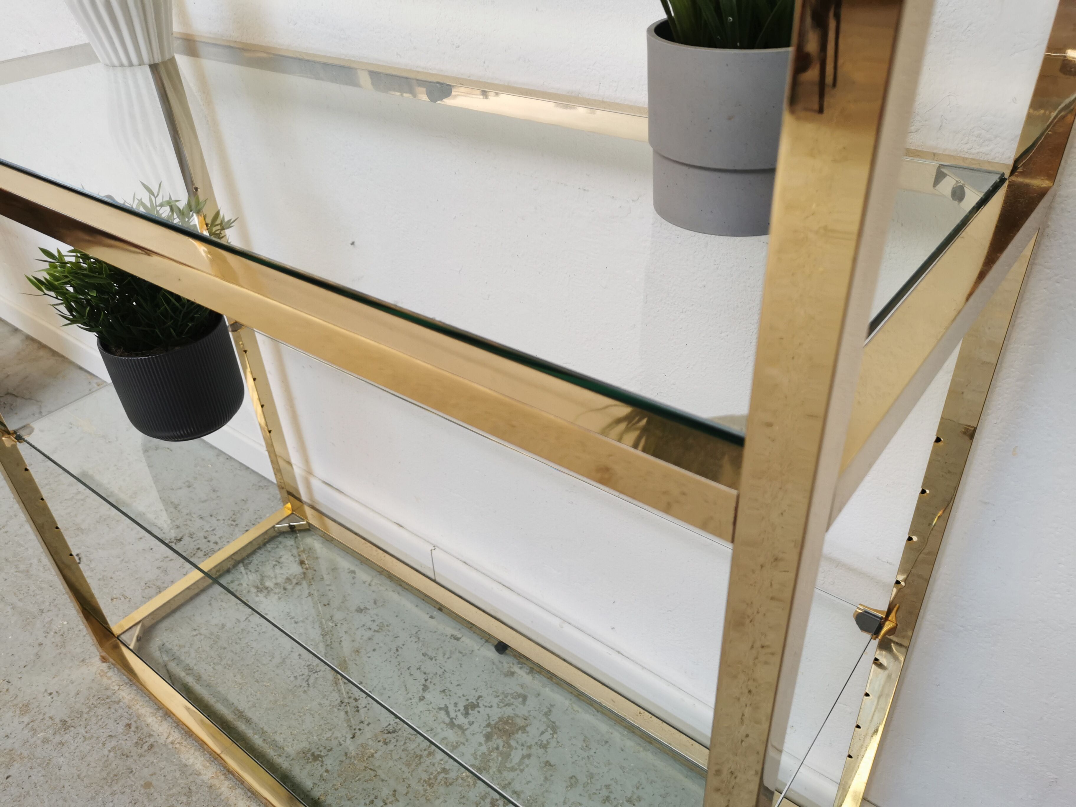 Shelf vintage brass gilded design 1970