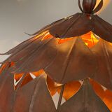 1970s metal chandelier Hans Kogl leaf patterns