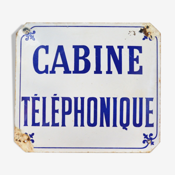 Old phone booth enamelled plate
