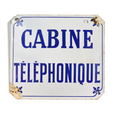 Old phone booth enamelled plate