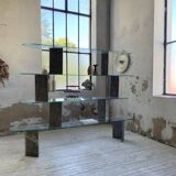 Roche Bobois stone and glass sculpture shelf 1970s