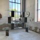 Roche Bobois stone and glass sculpture shelf 1970s