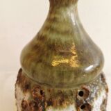 Danish ceramic table lamp, with perforated base and beautiful glaze.
