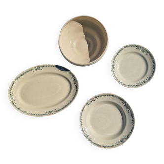 Lot Terre de Fer Salad Bowl Dishes RC Longchamp Belleville Model Noeu Decor