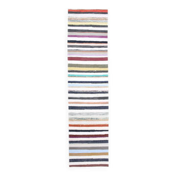 2x9  Multicolor Vintage Kilim Runner Rug, Hallway Runner Rug, 73x286Cm