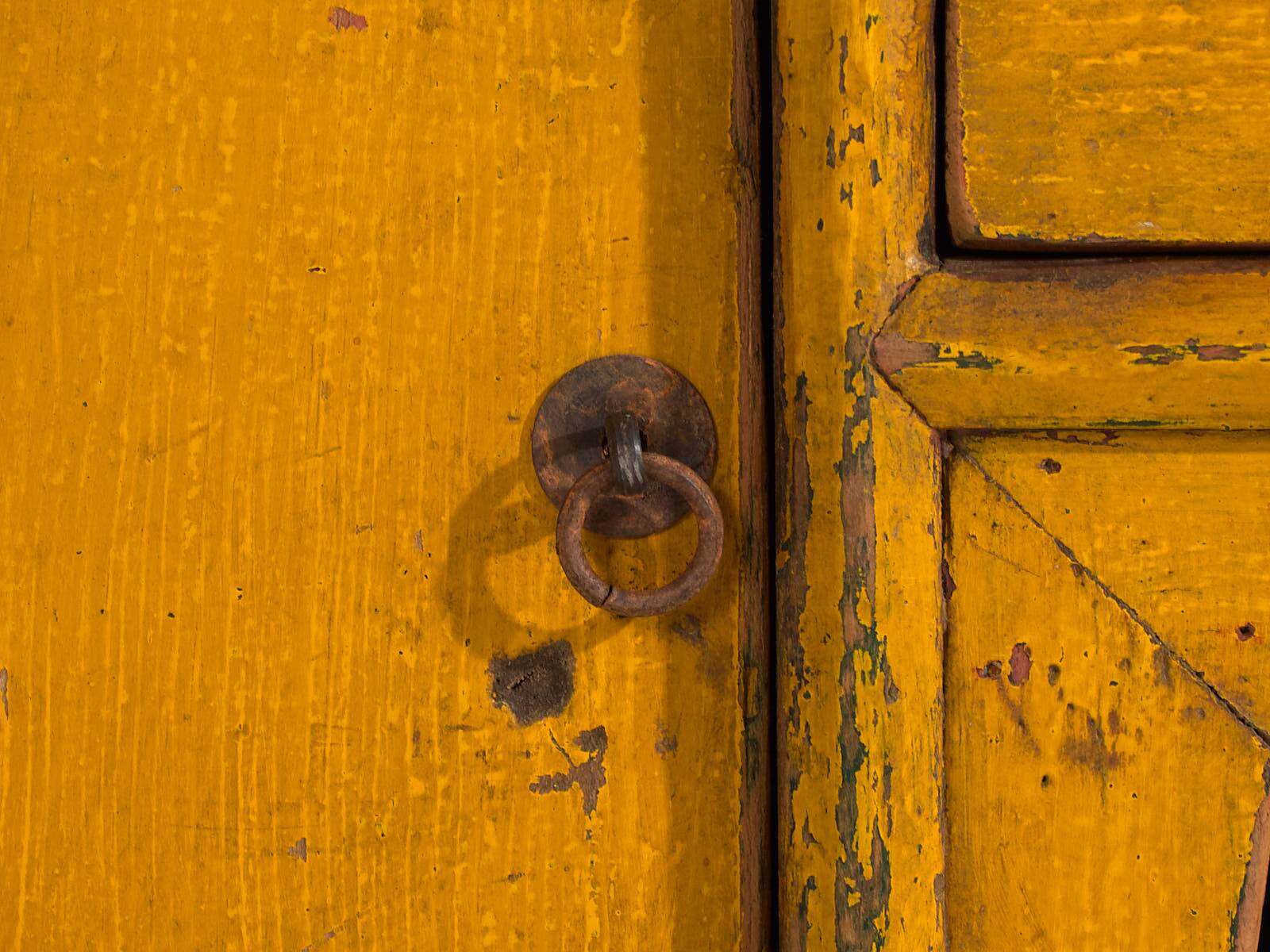 Antique yellow TV cabinet (c.1900)