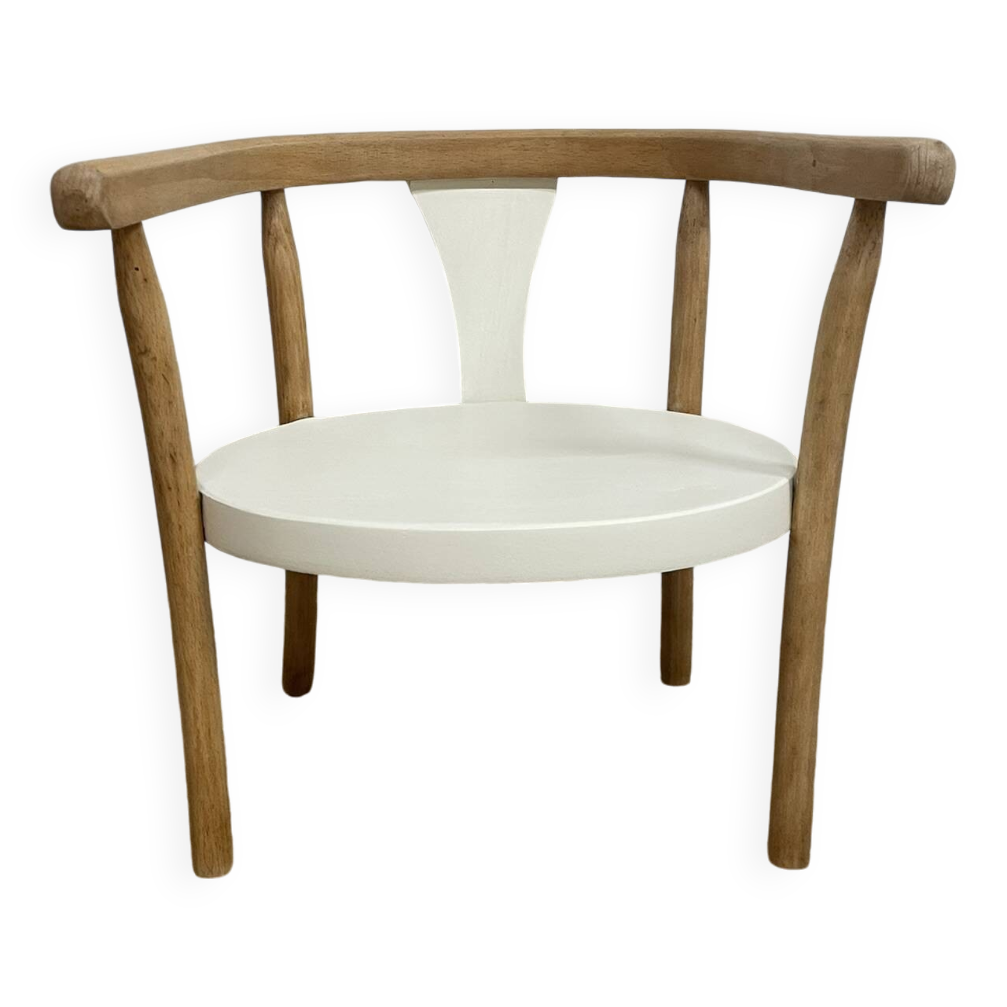 Fauteuil enfant type Baumann bois & blanc