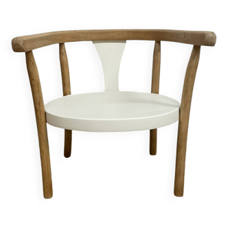 Baumann type children's armchair, wood and white