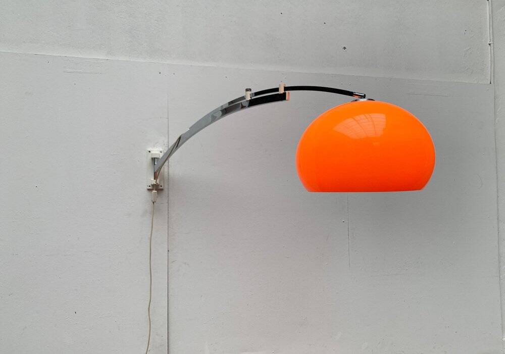 Mid-century space age extendable arc wall lamp, 1960s