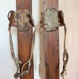 Old vintage wooden ski