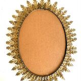 Vitnage golden sunburst oval wall mirror, Italy 1960s