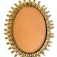 Miroir mural ovale doré sunburst Vitnage, Italie années 1960