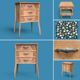 Art Deco chest of drawers in raw wood, 1930