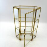 Glass and brass jewelry showcase