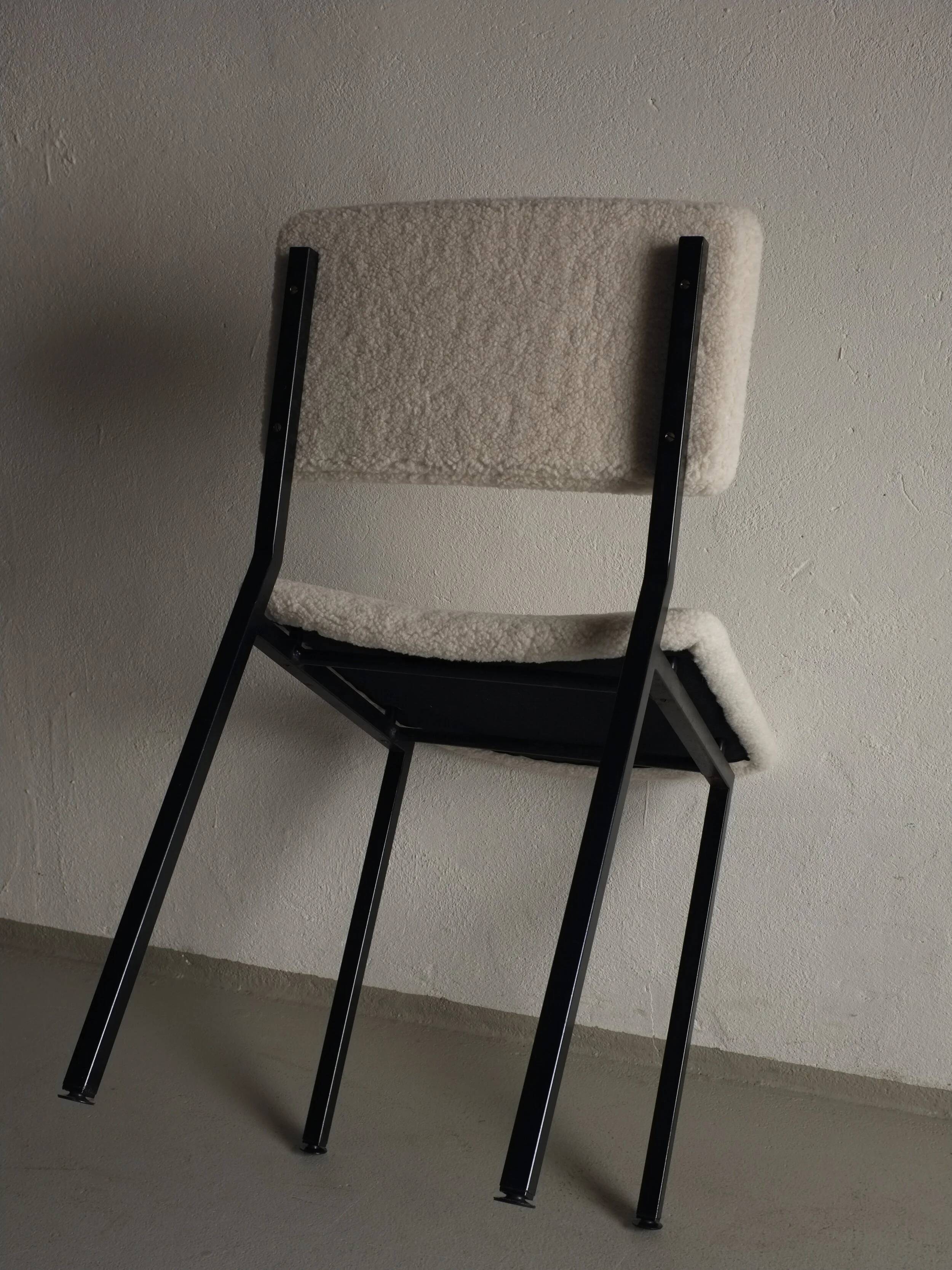 Black metal boucle chair | Kembo | Netherlands | 1960s