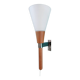 Wall lamp in torch, teak and opaline. Sweden 1960