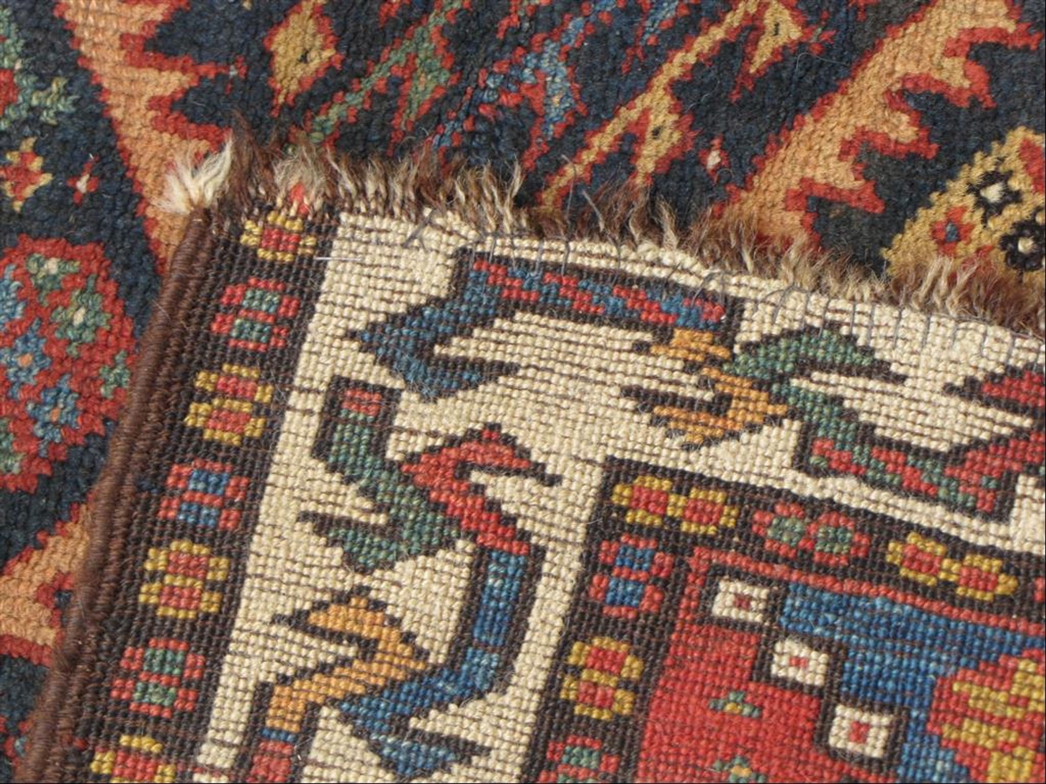 Old Persian rug 19th century handmade 118 X 215 cm