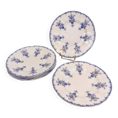 6 assiettes plates Longwy modèle "Cléopâtre"