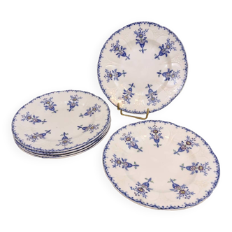 6 assiettes plates Longwy modèle "Cléopâtre"
