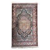 Handmade vintage Persian Tabriz silk rug 78cm x 133cm 1950s - 1С1150