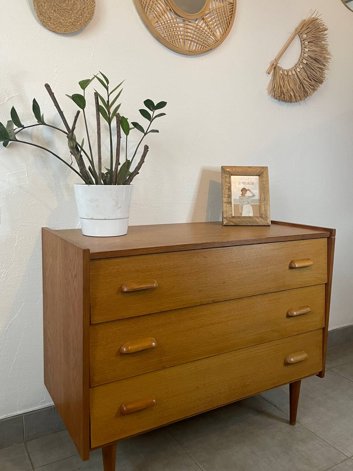 Commode en teck, années 60