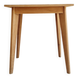 Table en bois ancienne pieds compas - double teinte