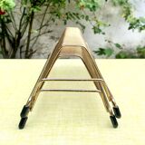 Pair of vintage record holders in gilded brass - for 80 vinyls