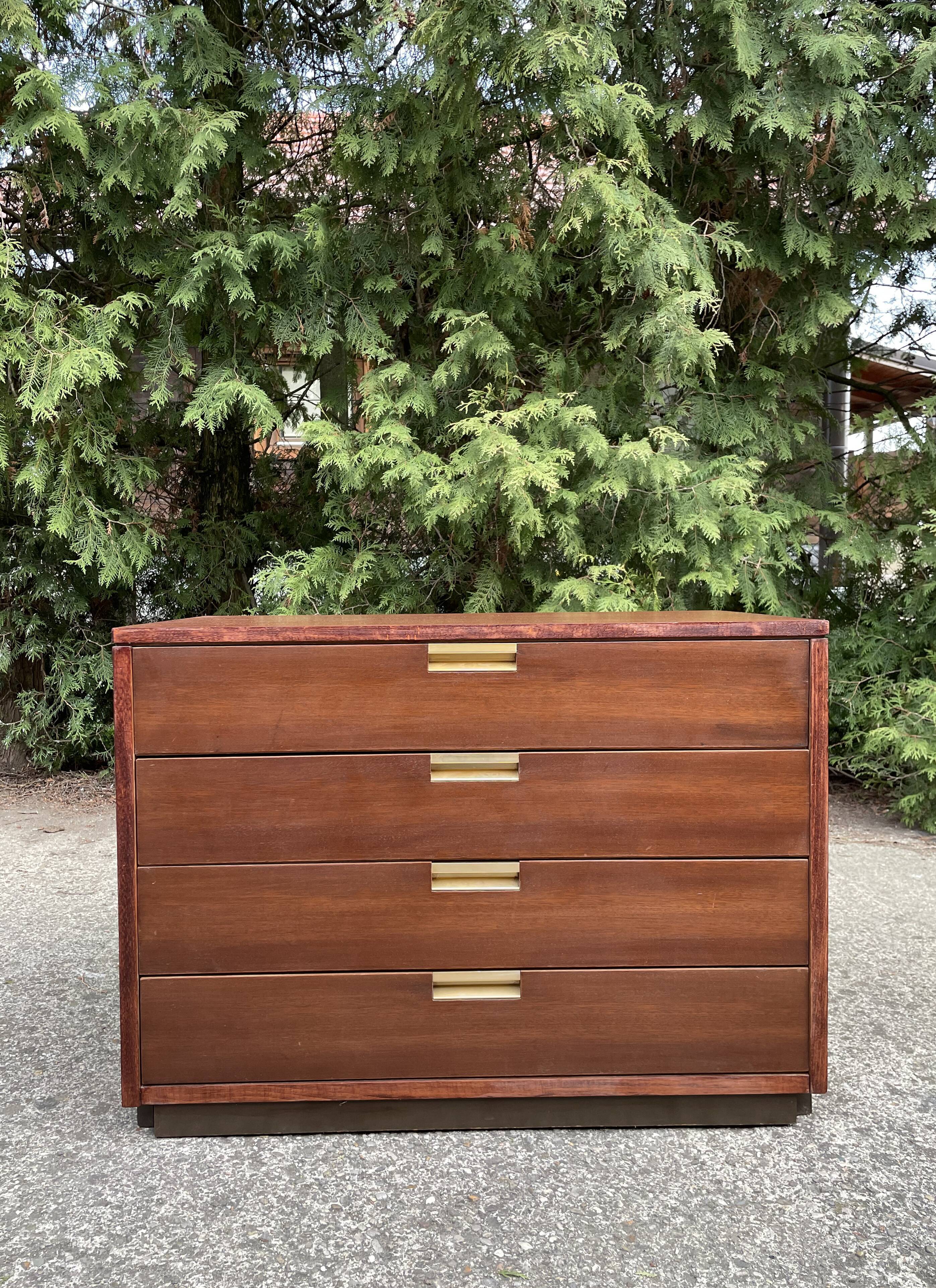 Mid-century scandinavian style chest of drawers dresser with plinth base, 1970s