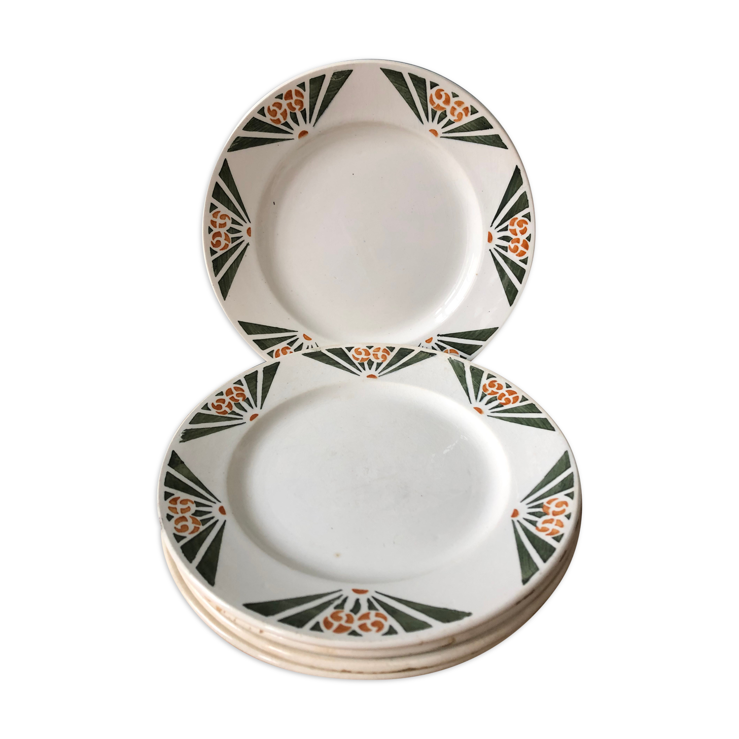 Lot de 5 assiettes art déco Labrut Frères Tours années 1930
