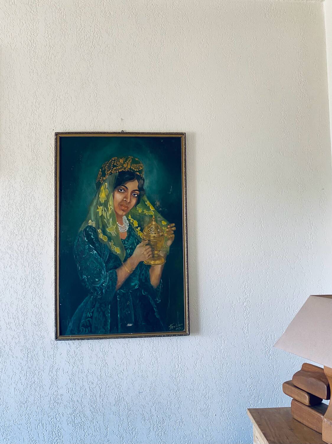 Orientalist painting on cardboard
