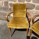 Pair of fabric bridge armchairs mid-century 1950 no club chesterfield