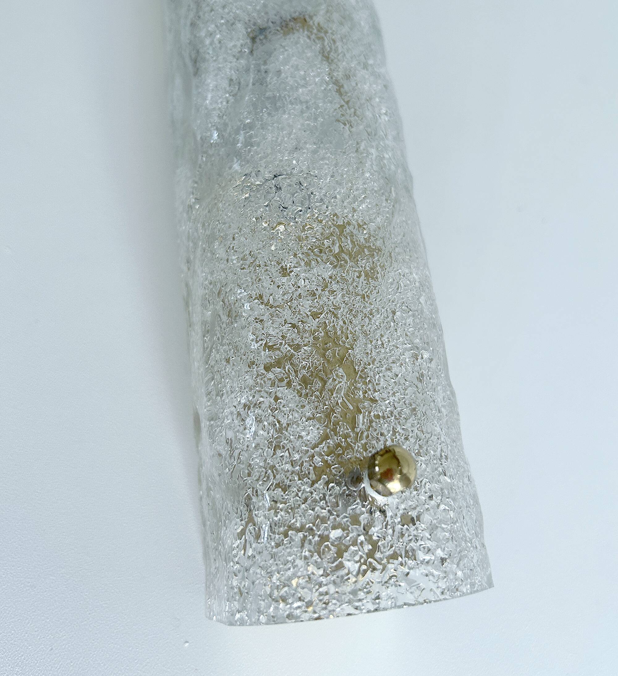 Large Vintage Murano Glass Brass Wall Lamp