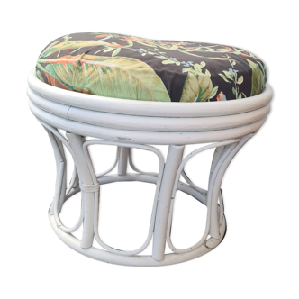 White rattan stool