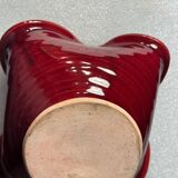 Very Pretty Vintage 50s Cup in Red Enameled Stoneware Clover Shape 🍀