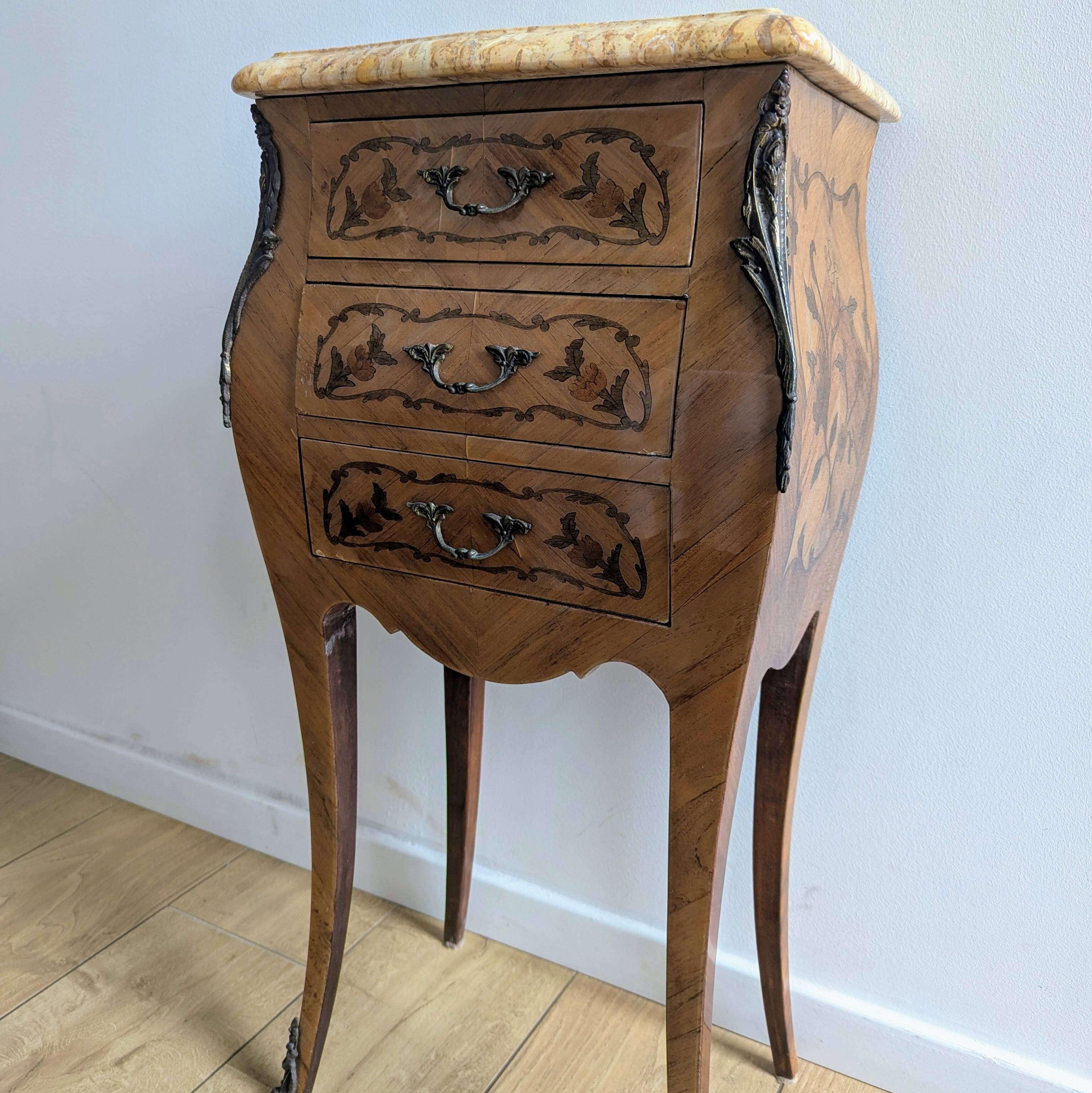 Pair of marquetry bedside tables – Louis XV style