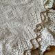 Dessus de lit en coton blanc écru jeté de lit en crochet