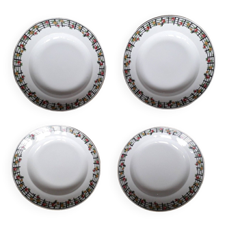 1 set of 4 Limoges ceramic plates from the 1950s