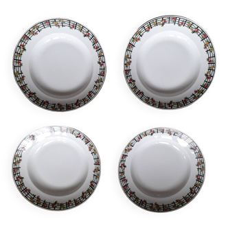 1 lot de 4 assiettes en céramique Limoges des années 50