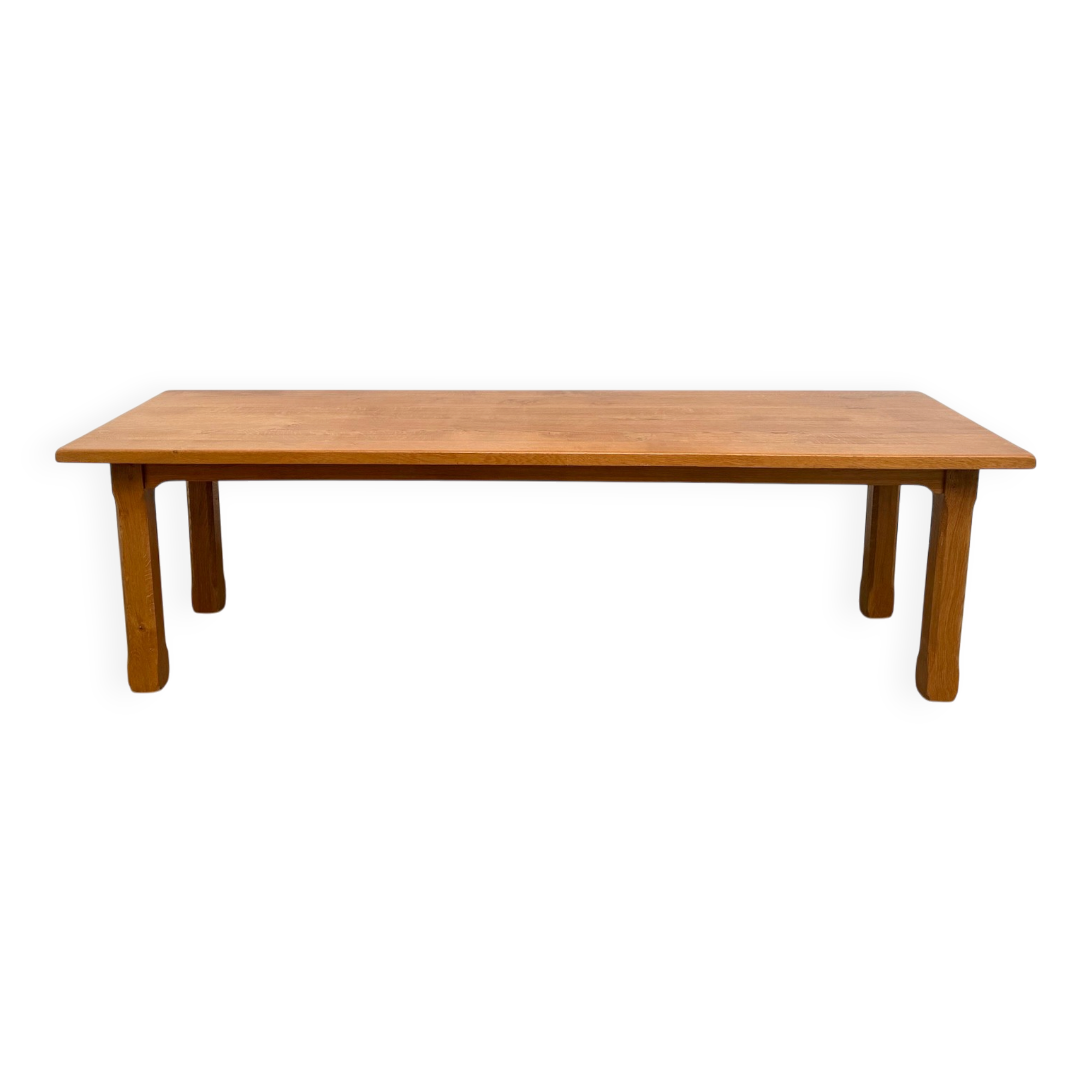 XL brutalist dining table in solid oak