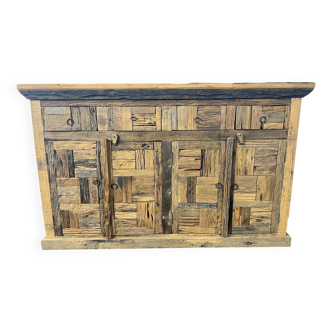 Patchwork wood sideboard