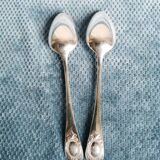 Twelve small Christofle spoons in silver metal model with medallion and monogram B C