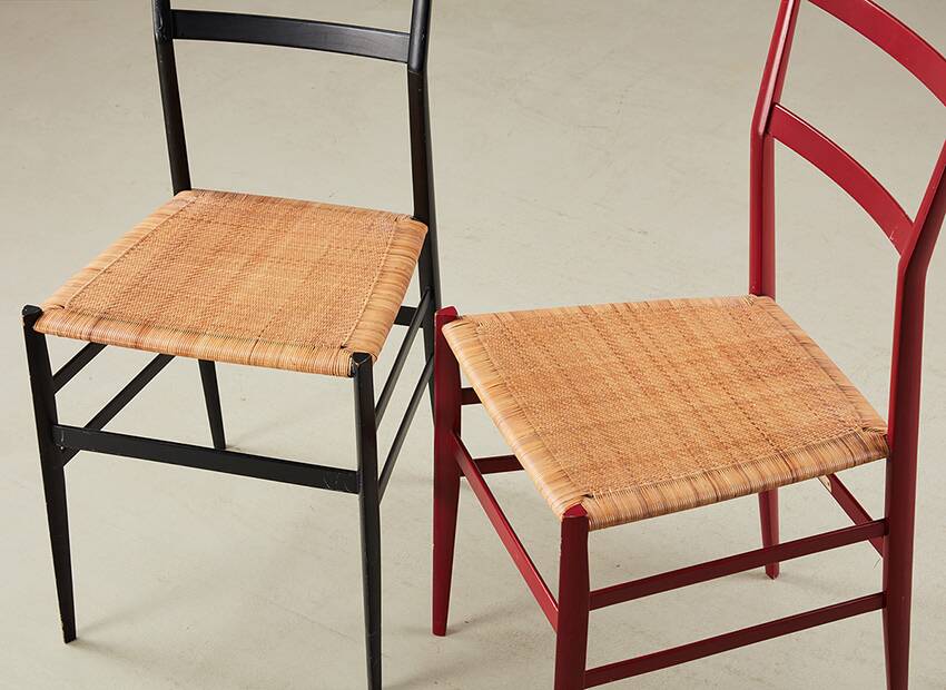 Gio Ponti Pair of Superleggera Chairs for Cassina Italy 1957