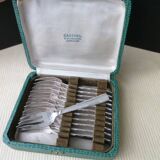 Set of 12 silver-plated cake forks